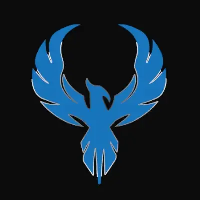 A brand logo in the shape of a solid blue bird with its wings pointing up and curving inward with the words “Elite Construction” between them above its head.